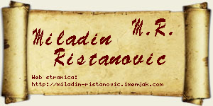 Miladin Ristanović vizit kartica
